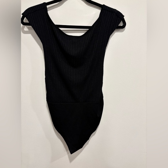 Zara Black Ribbed Bodysuit - Picture 3 of 9
